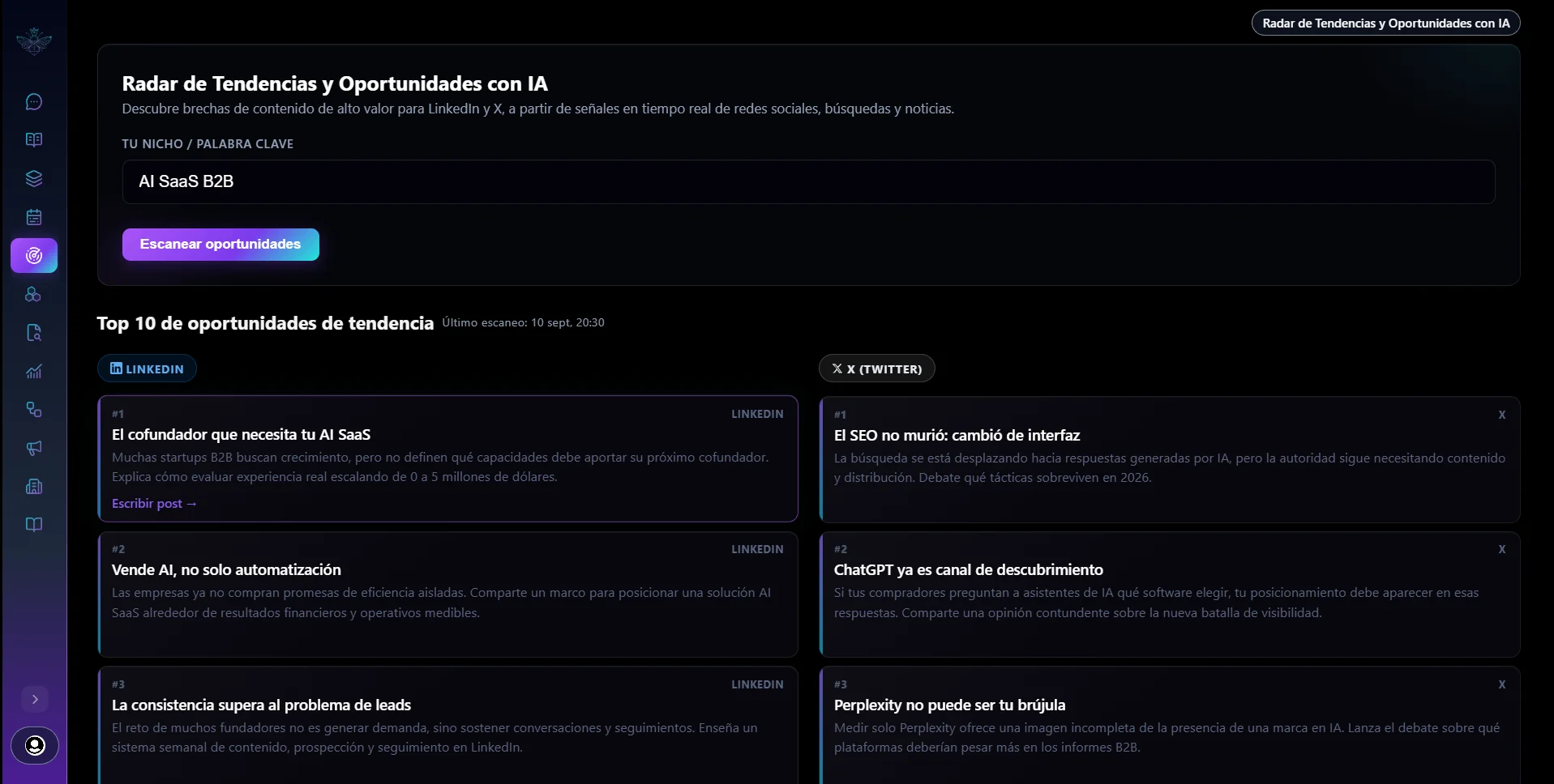 Apisy Radar de Tendencias y Oportunidades con IA — huecos de tendencia en tiempo real